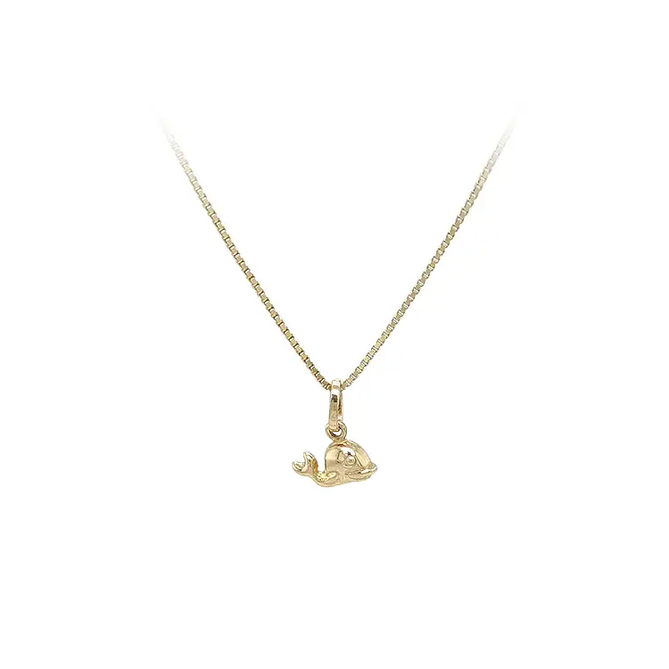 鲸鱼黄金吊坠