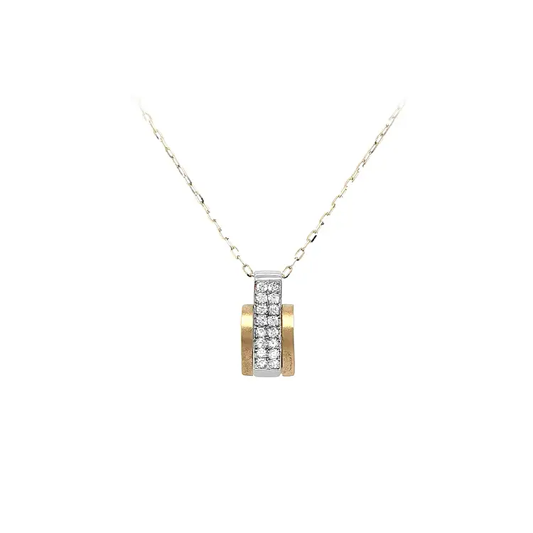 组合金镶锆石吊坠