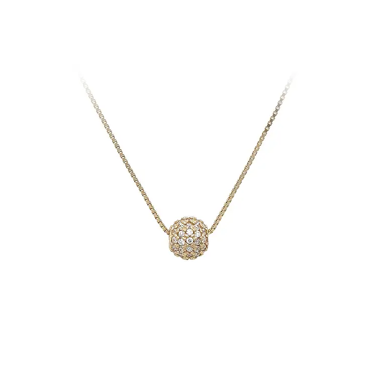 锆石金吊坠球