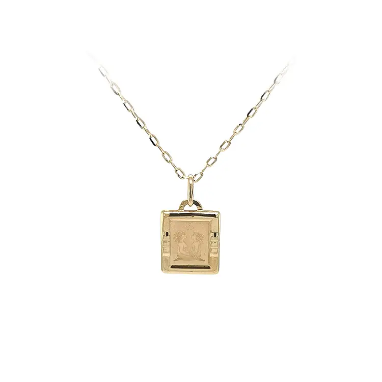 双胞胎标志黄金吊坠