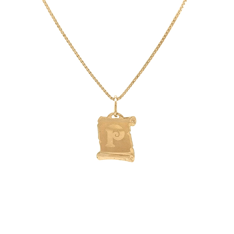字母 P 黄金吊坠