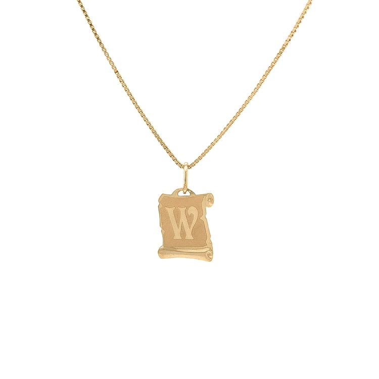 字母 W 黄金吊坠