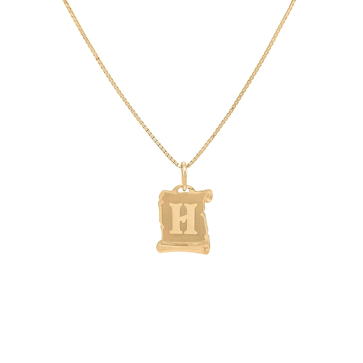 字母 H 黄金吊坠