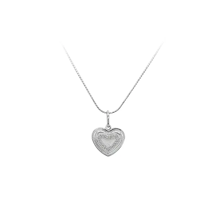 白金心形吊坠