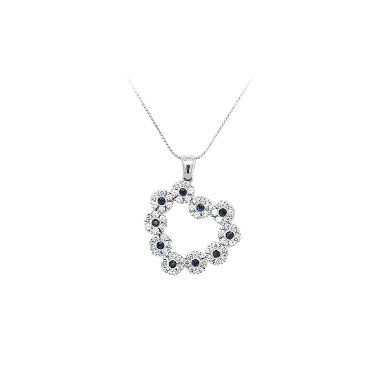 蓝宝石心形吊坠