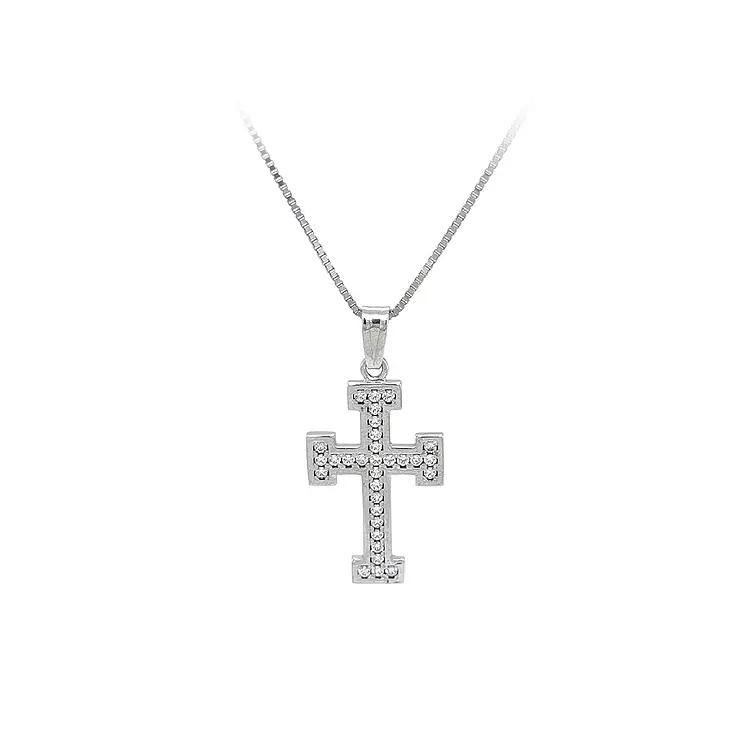 镶嵌白金锆石的十字架