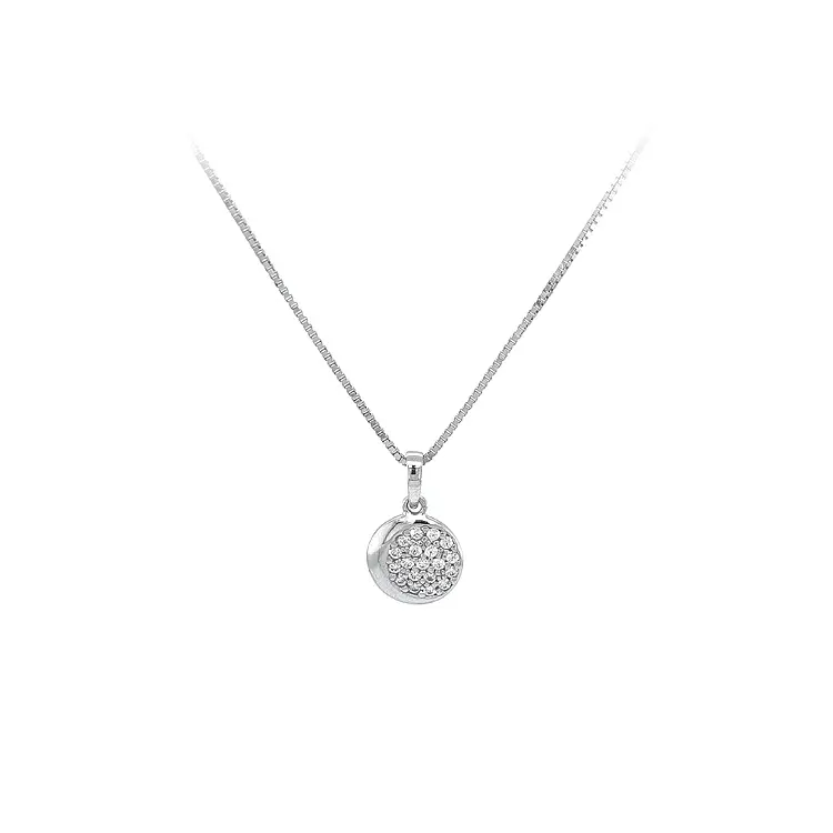 镶锆石白金吊坠