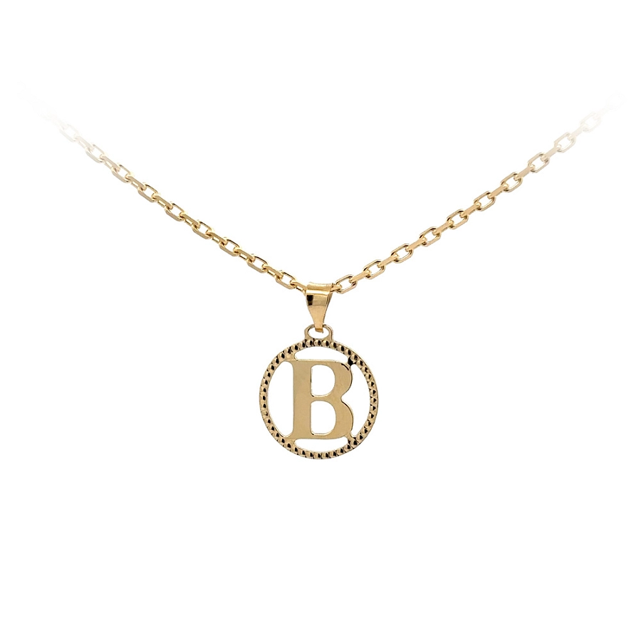 字母 B 黄金吊坠
