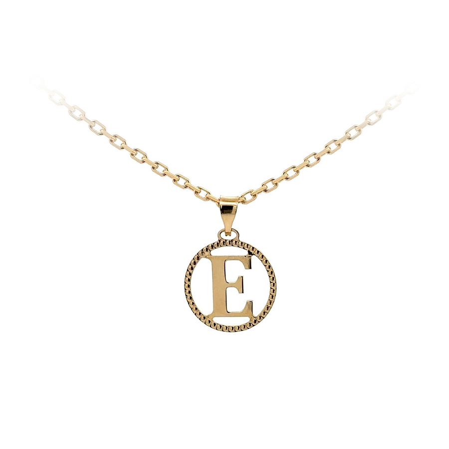 字母 E 黄金吊坠