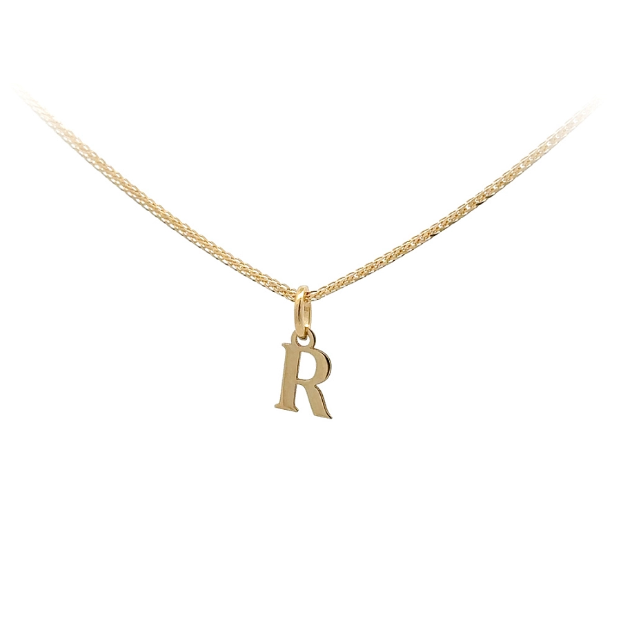 字母 R 黄金吊坠