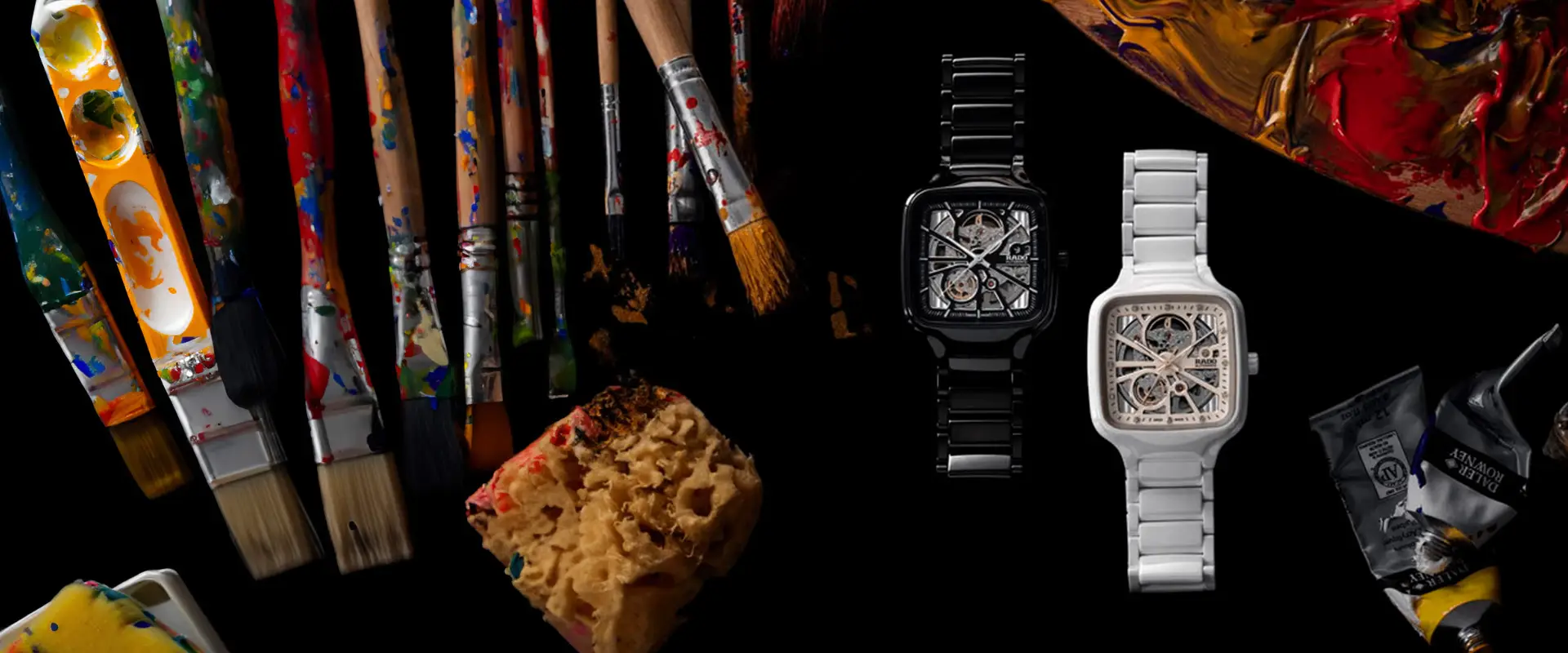 陶瓷镶钻腕表 Rado True Square Open Heart