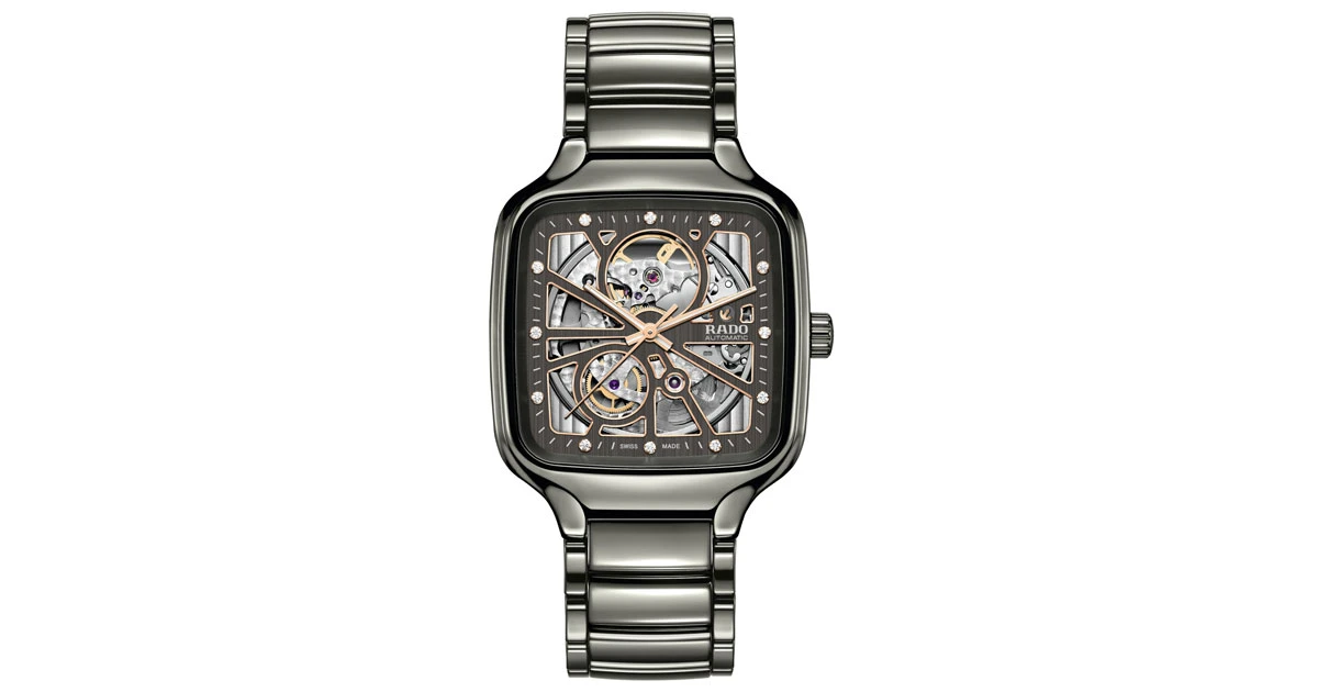 陶瓷镶钻腕表 Rado True Square Open Heart